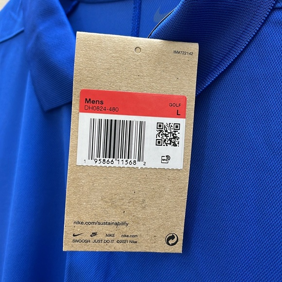Nike Mens Polo Golf Shirt Blue Size L NWT - Picture 5 of 5